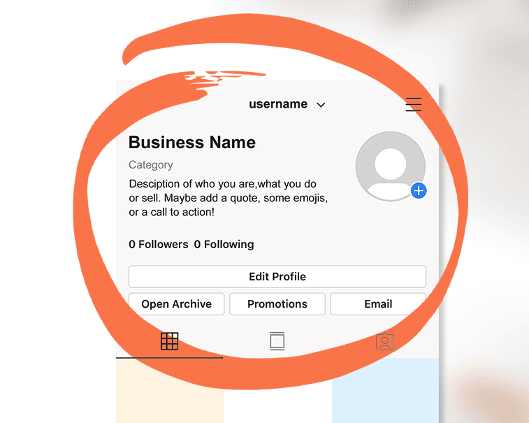 Пример структуры BIO в Instagram